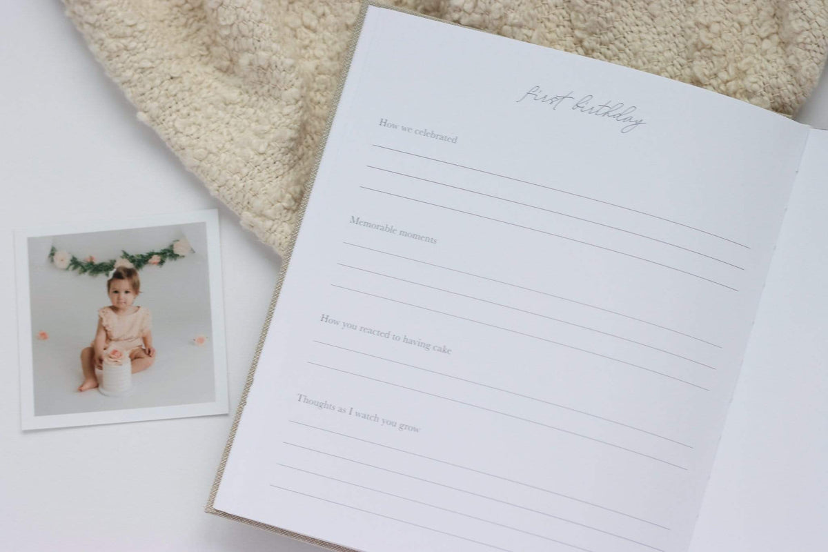 Linen Baby Book - Blue (Imperfect)