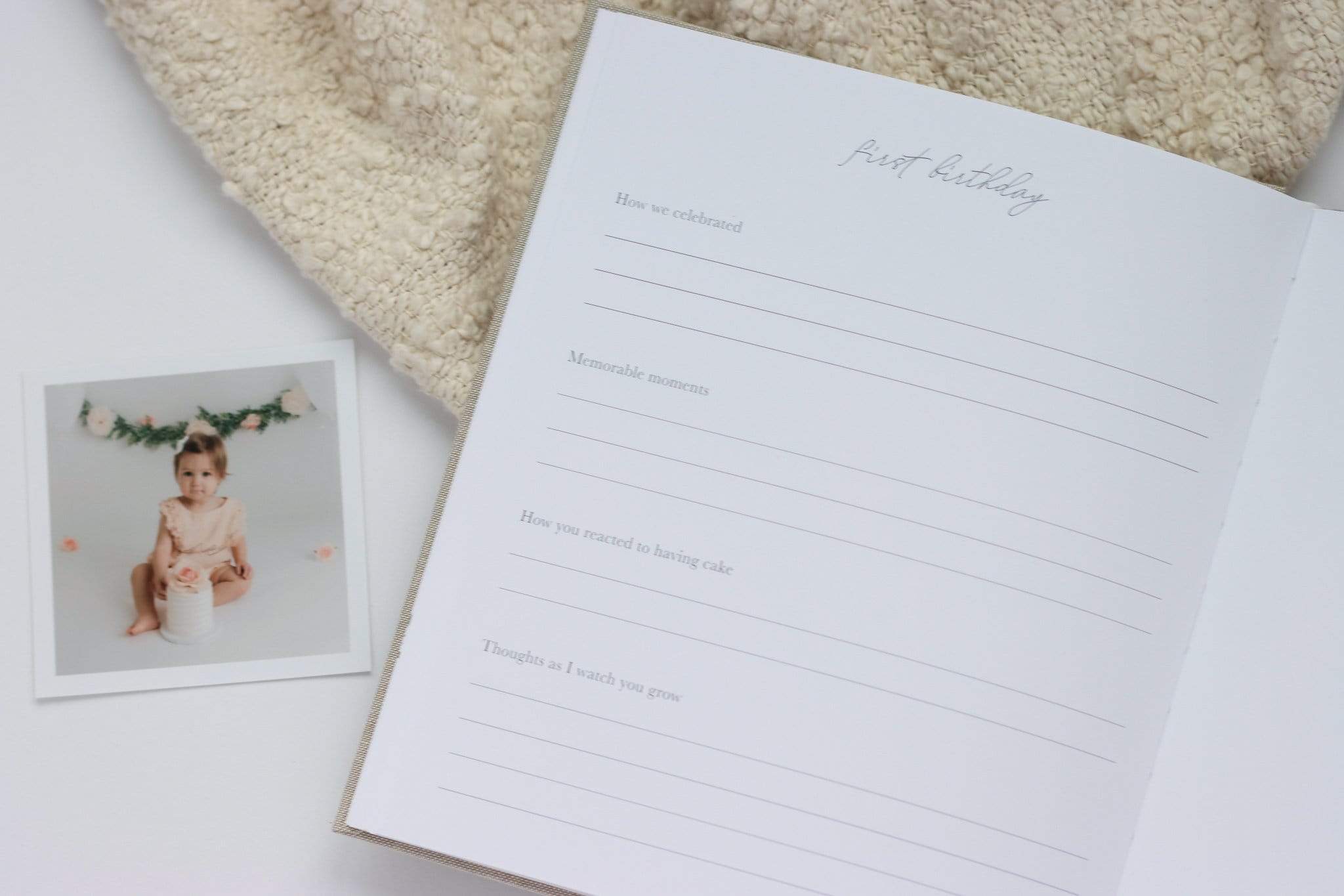 Linen Baby Book - Gray (Imperfect)
