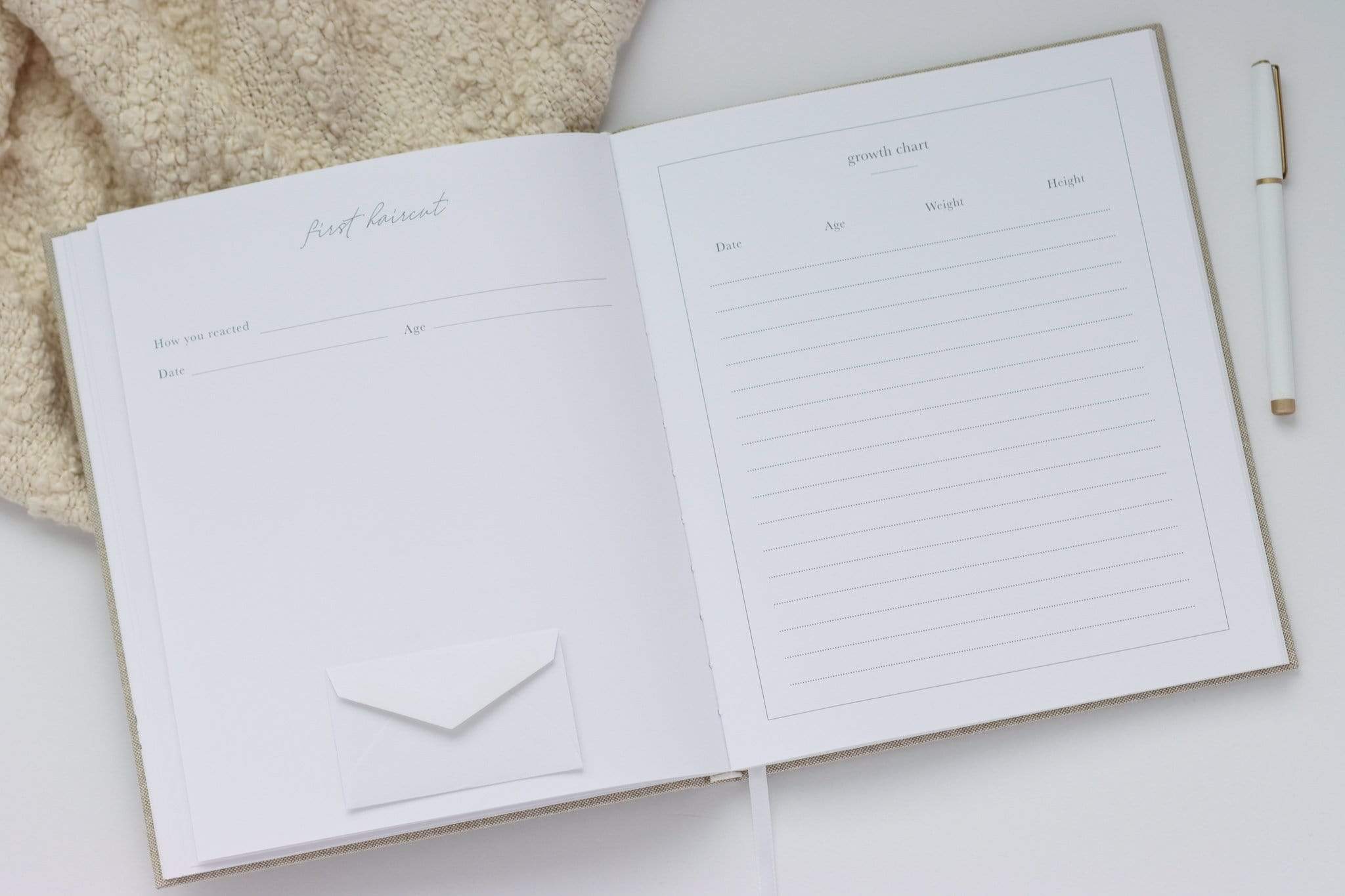 Linen Baby Book - Sage (Imperfect)