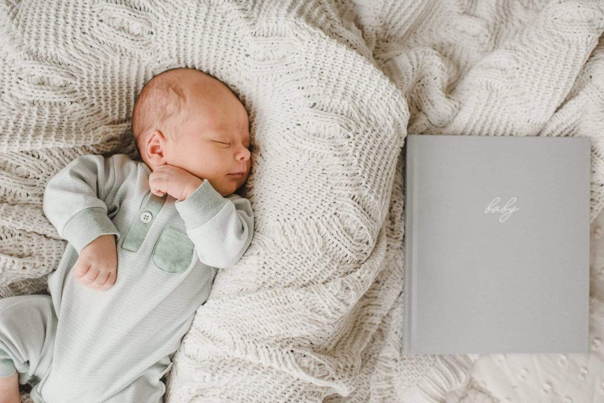 Linen Baby Book - Blue (Imperfect)