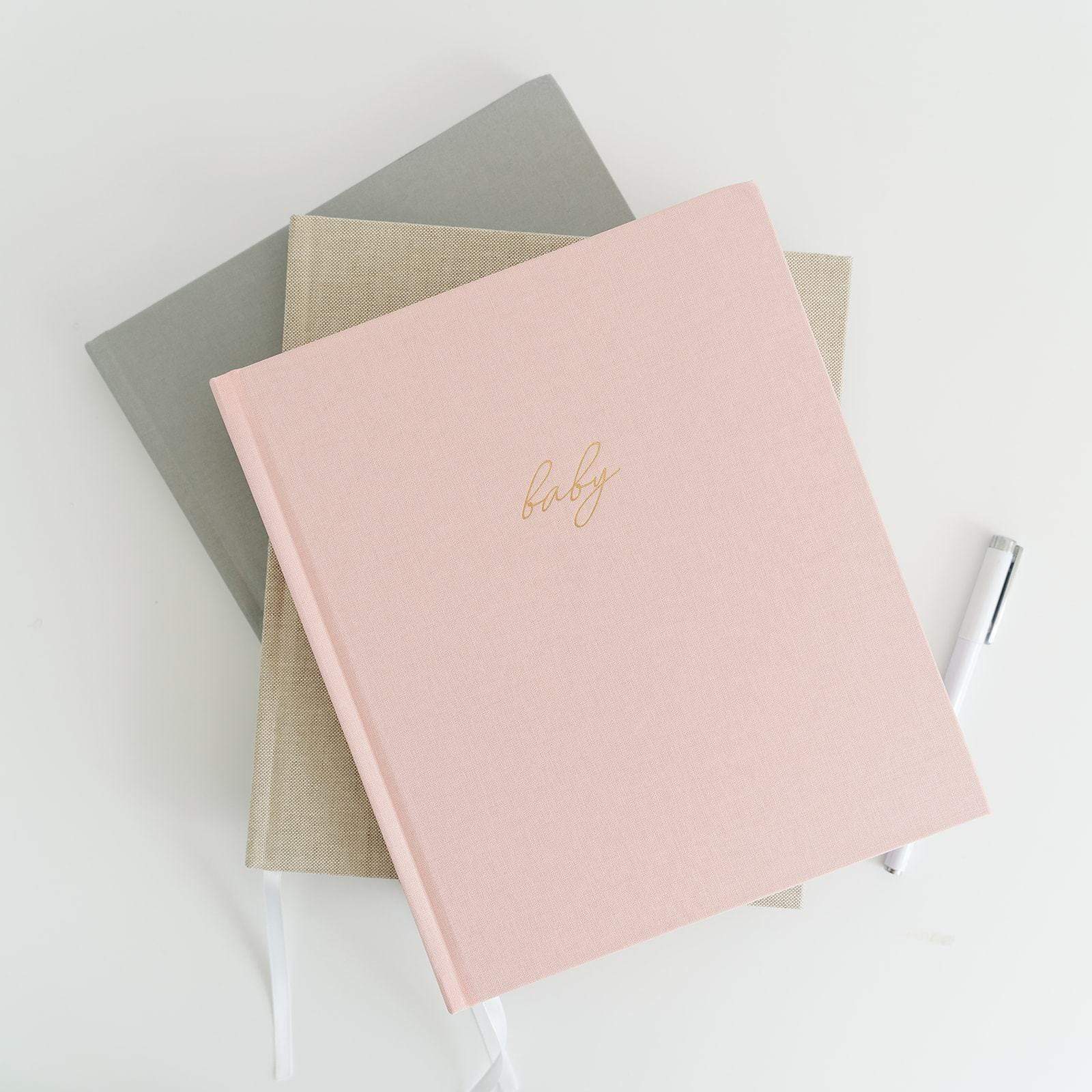 Linen Baby Book - Blush