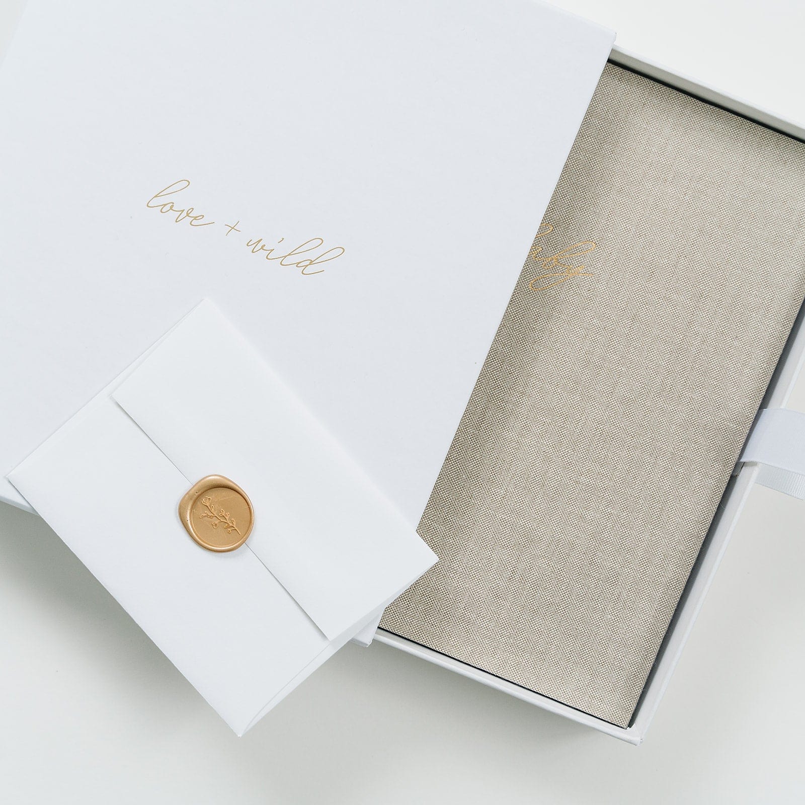 Linen Baby Book Keepsake Box